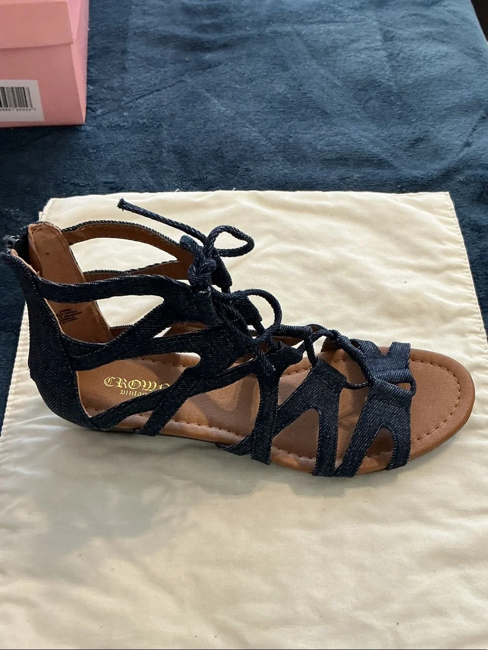 Crown Vintage Dark Denim Gladiator Sandals